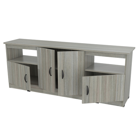 Inval TV Stand 63 in. W Smoke Oak Fits TVs Up to 60 in. with Storage Doors MTV-16819